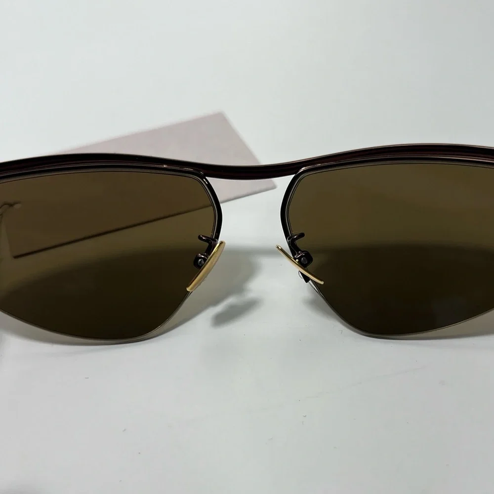 Bottega Veneta Oval Metal Pathos Cat Eye Mirrored Sunglasses BV1091S